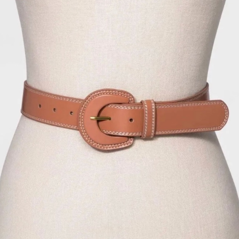 Universal Thread Covered Buckle Thick Beige Belt